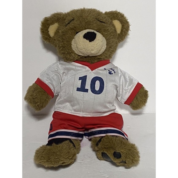 Build a Bear Bearemy Soccer Brown Teddy Bear Stuffed Animal Plush Toy 14" - Picture 1 of 5